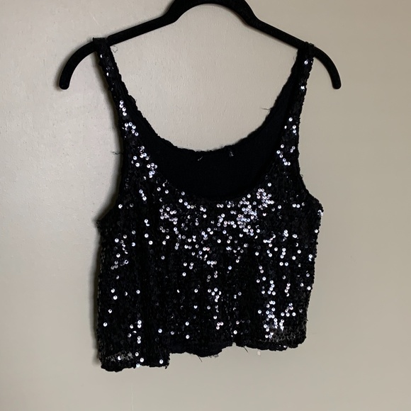 Aritzia Tops - Talula Aritzia black sequin crop tank top small